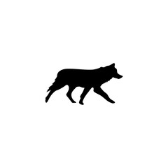 Wolf silhouette icon vector