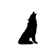 Wolf silhouette icon vector