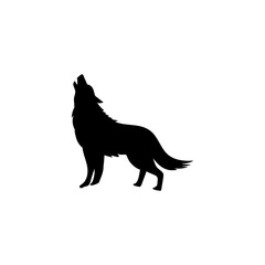 Wolf silhouette icon vector