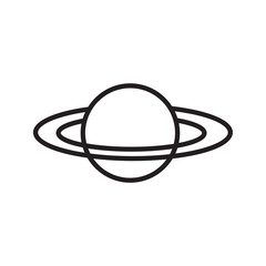 Planet Saturn with planetary ring system flat vector icon for astronomy apps and websites