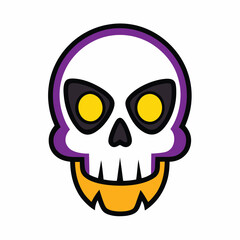 Halloween skulls isolated clipart on white background