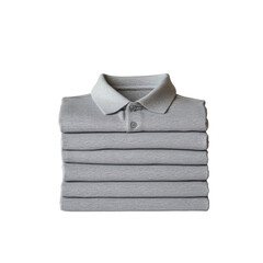 Stack of Grey Polo Shirts, Neatly Folded, Clothing Apparel