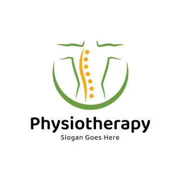 Physiotherapy logo design. Orthopedic spine and physiotherapy logo design vector template.