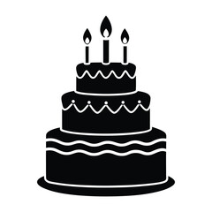 Birthday cake silhouette  vector illustration 
