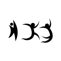 Swoosh People Logo Vector Template isolated on white background.