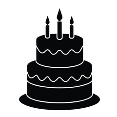 Birthday cake silhouette  vector illustration 