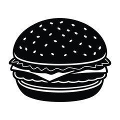 Burger silhouette  vector illustration 