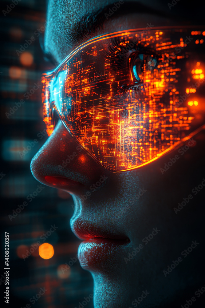 Poster futuristic system using ai and machine learning