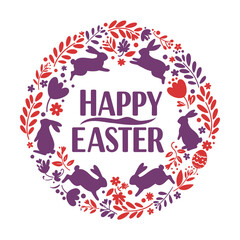 Abstract floral vector background with pink decorative elements and vintage summer vibes