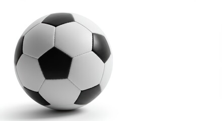 Obraz premium Black and white soccer ball, perfect for sports websites, social media graphics, sports event promotions, and athleticthemed designs.