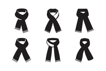 woolen scarf folded vector art silhouette