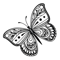 Monarch butterfly silhouettes collection, vector illustration isolated on white background.