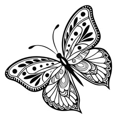 Monarch butterfly silhouettes collection, vector illustration isolated on white background.