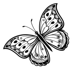 Monarch butterfly silhouettes collection, vector illustration isolated on white background.