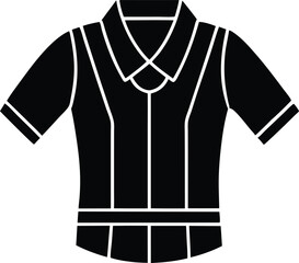 Naklejka premium Cricket Uniform Mockup Silhouette Icon – Sportswear Vector, Cricket Jersey and Pants Mockup, Cricket Sports Kit Vector – Uniform Silhouette Template, Cricket Apparel Silhouette – Editable Mockup Icon.