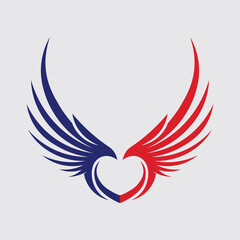 Wings logo and animal wings icon sign stock logo design graphic illustration