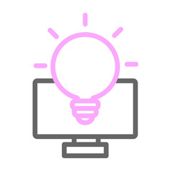 Computerbased Learning Vector Line Lt Pink Grey Icon Design