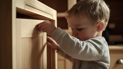 Carpenter assembling a wooden cabinet in a workshop. Featuring craftsmanship and precision