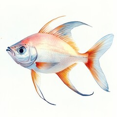 Obraz premium Watercolor Fish Art Tropical Ocean Aquatic Marine Illustration Wildlife Nature