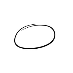 Hand drawn ovals and circles. Highlight circle frames. Vector illustration