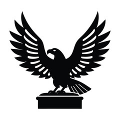 a American eagle statue with setting.