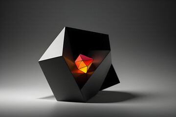 Fototapeta premium Abstract 3d rendering of geometric shapes. Composition with squares