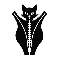 a simple logo of a silhouette of a cat emerging.
