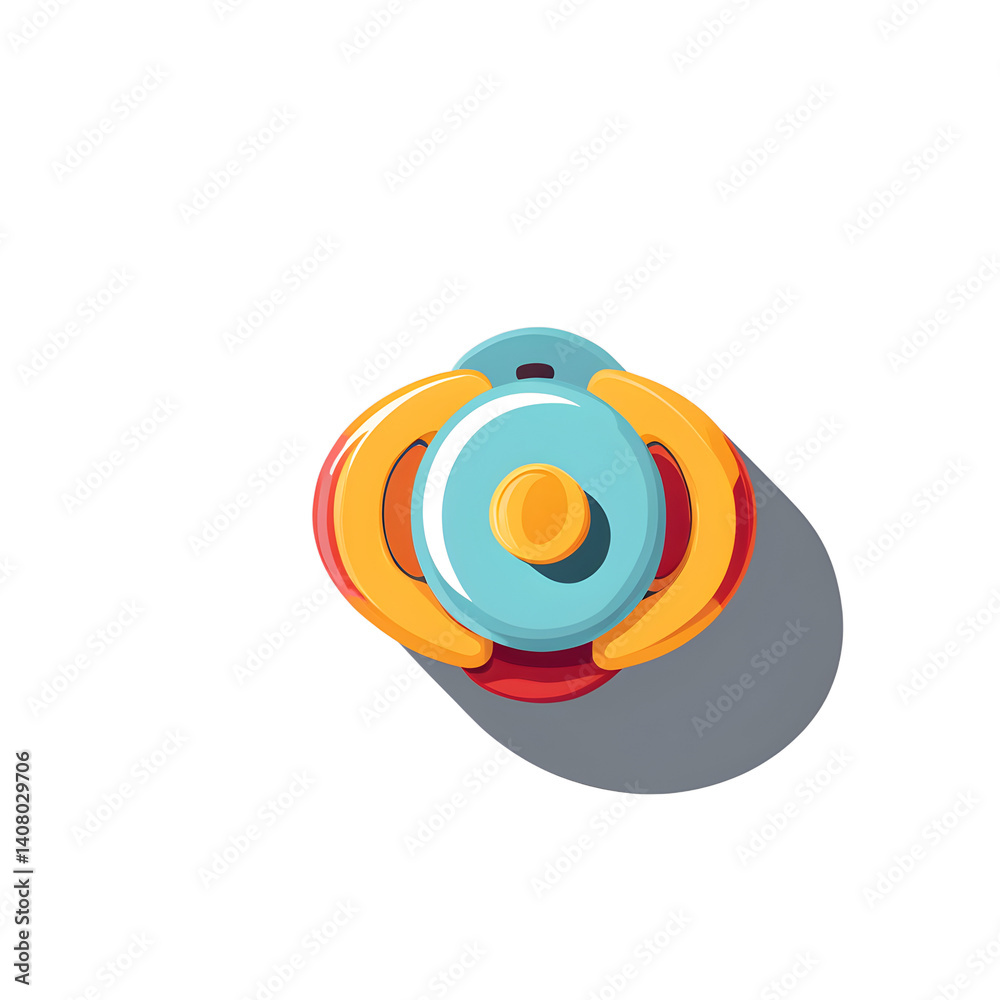 Poster Modern design icon of a baby pacifier symbolising parenting isolated on a empty plain background