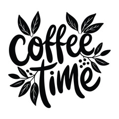 coffee time typography design.