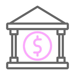 Banking Services Vector Line Lt Pink Grey Icon Design