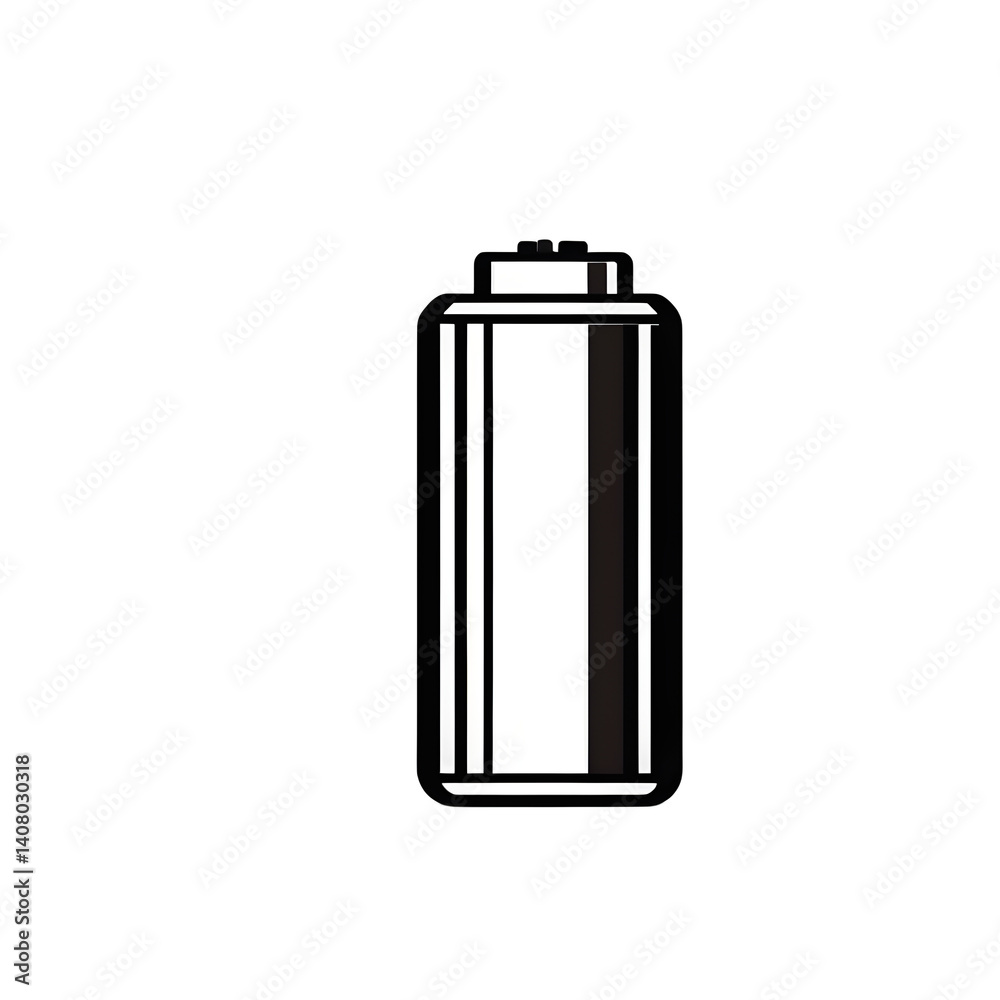Poster Modern design icon of a battery symbolising power isolated on a empty plain background