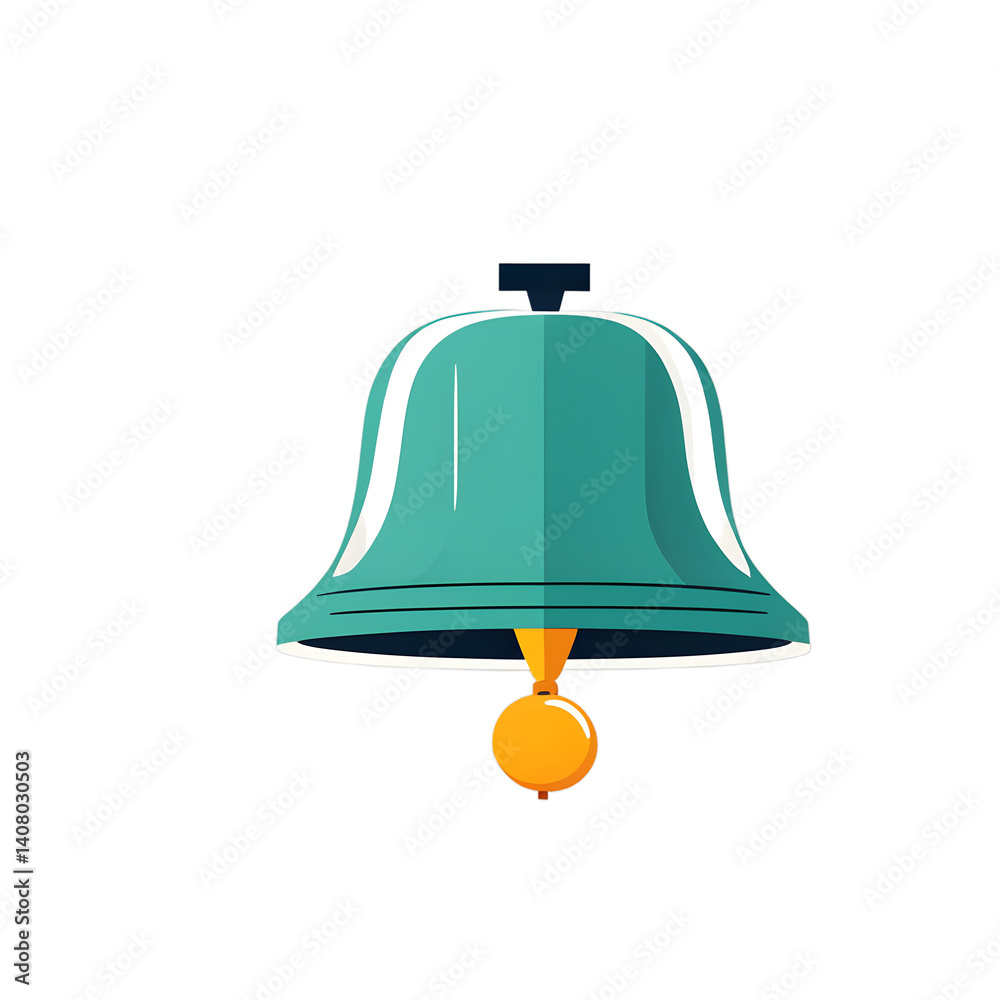 Poster Modern design icon of a bell symbolising notification, isolated on a empty plain background