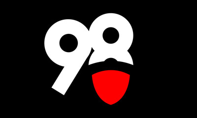 98 Shield Red Modern Simple Protect Logo