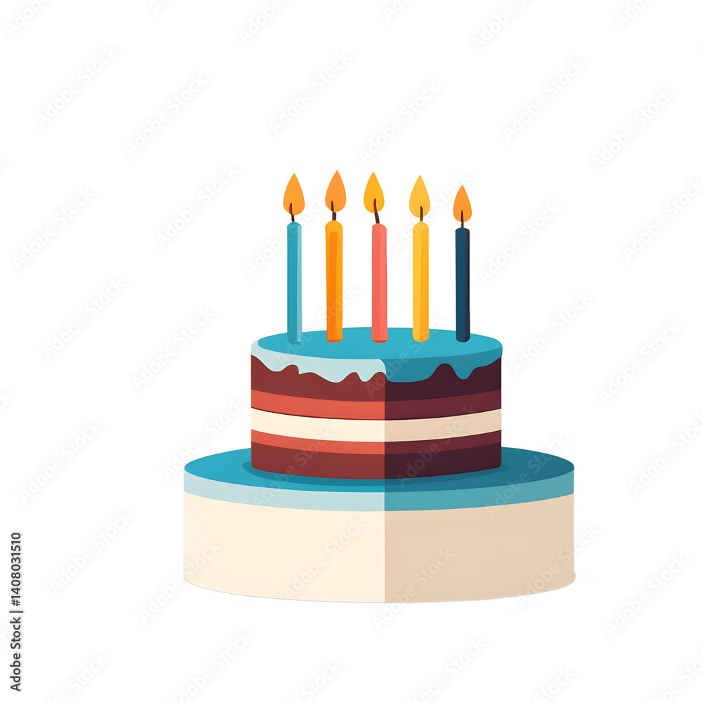 Poster modern design icon of a birthday cake symbolizing celebrations isolated on a empty plain background