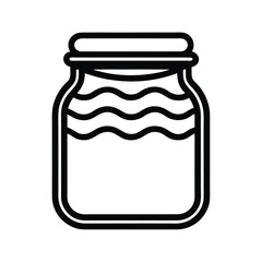 Minimalist Jar Icon Simple Line Drawing