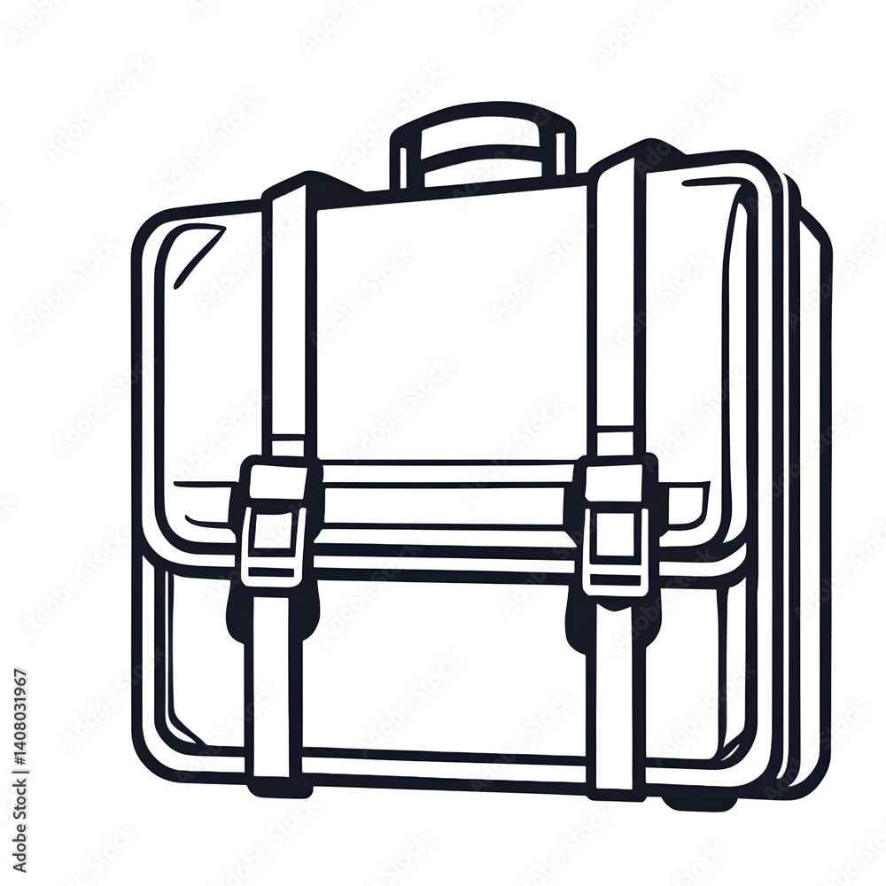 Poster Modern design icon of a briefcase with a lock symbolising security, isolated on a empty plain background
