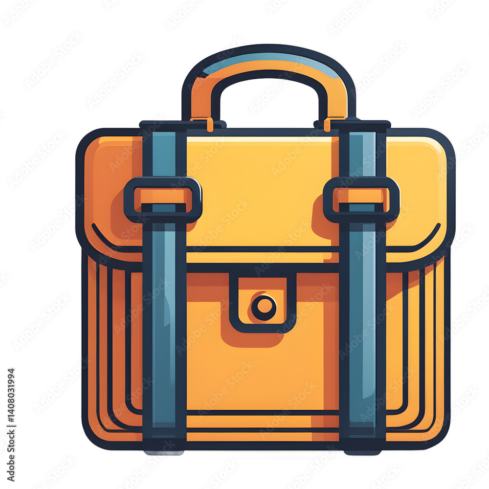 Poster Modern design icon of a briefcase with a lock symbolising security, isolated on a empty plain background