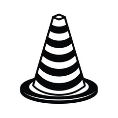 Construction Traffic Cone with Stripe Pattern
