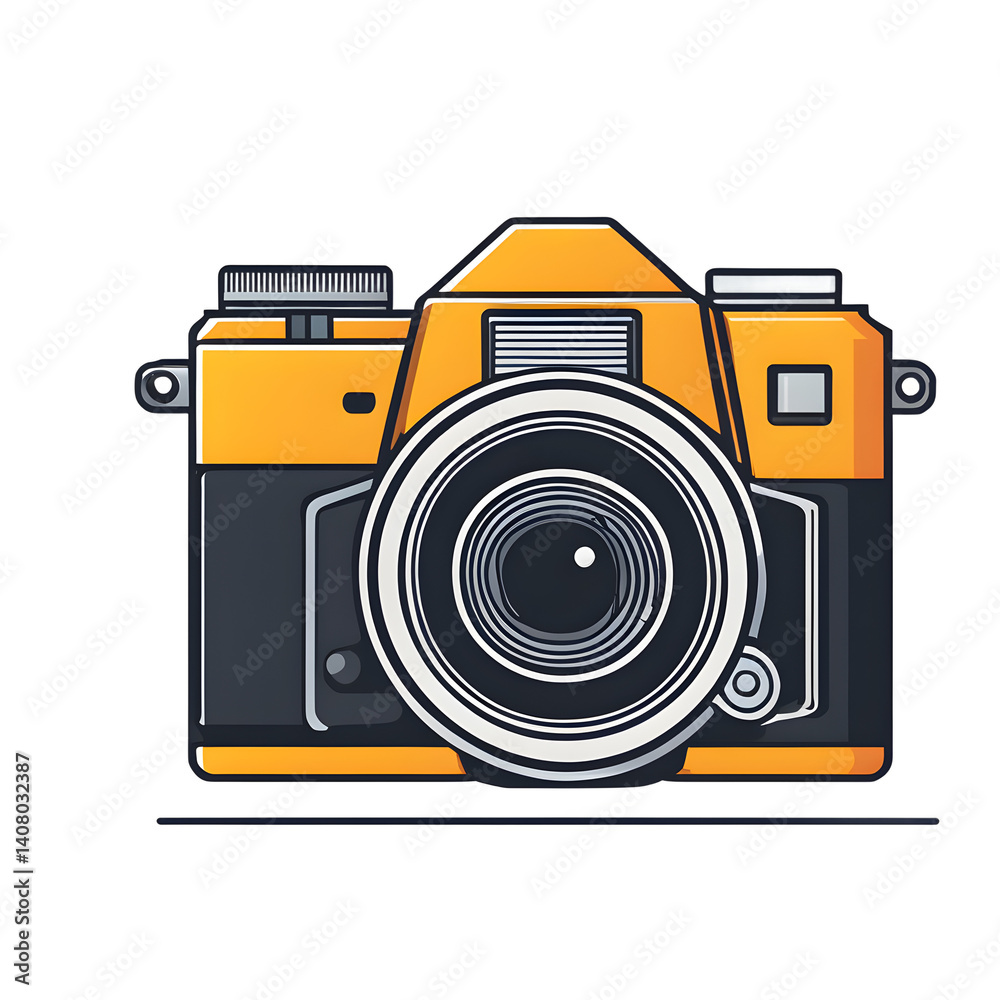 Poster Modern design icon of a camera symbolizing photography isolated on a empty plain background