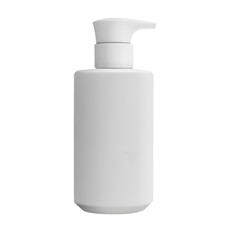 White plastic pump bottle designed specifically for cosmetic or personal care products isolated on white