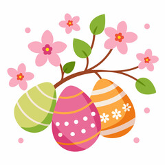 Happy Easter card. Easter card design with eggs. A beautiful card design. 