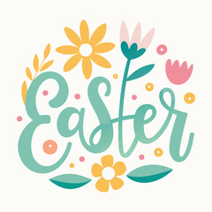 Beautiful Easter vector illustration of an abstract floral background.