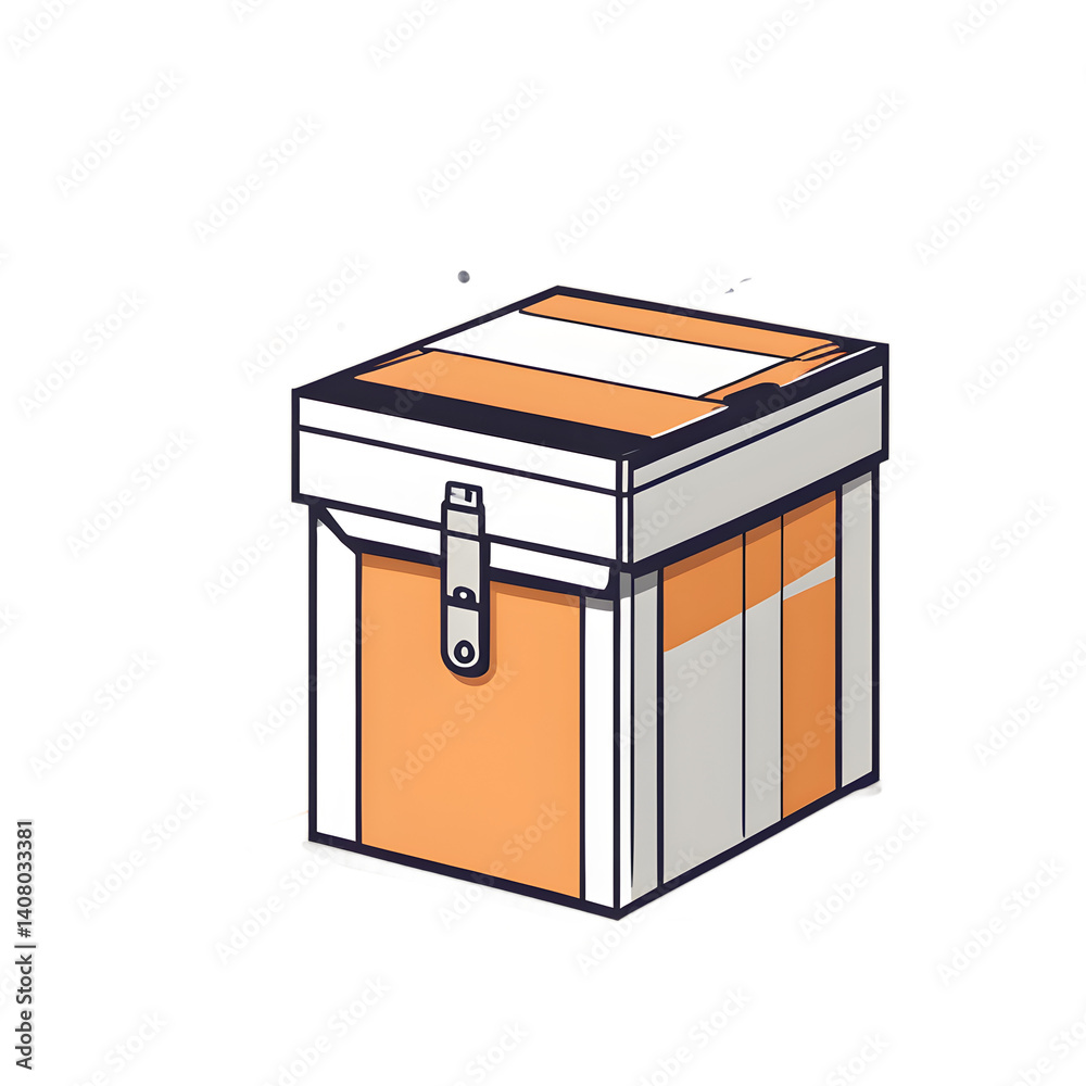 Poster modern design icon of a care package box symbolising emergency aid isolated on a empty plain backgro