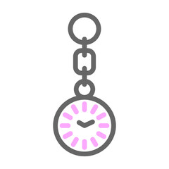 Pocket Watch Vector Line Lt Pink Grey Icon Design