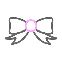 Bow Vector Line Lt Pink Grey Icon Design