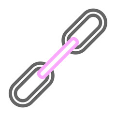 Chain Vector Line Lt Pink Grey Icon Design