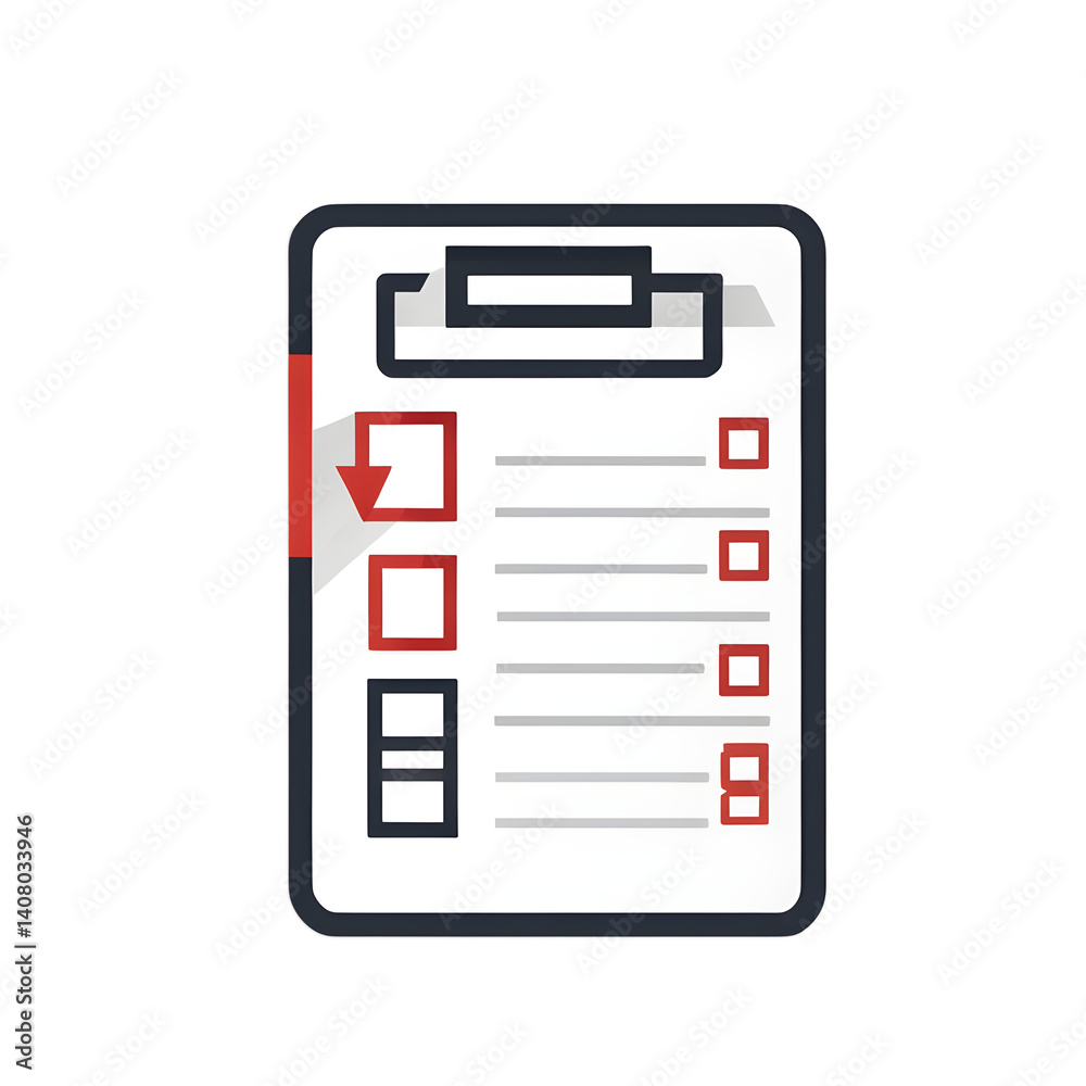 Aufkleber Modern design icon of a checklist symbolising productivity, isolated on a empty plain background