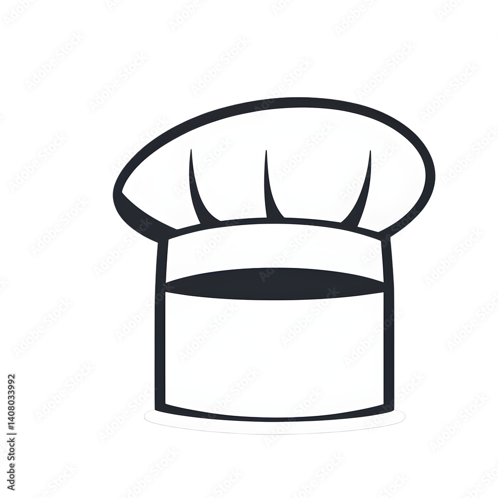 Poster Modern design icon of a chef's hat symbolizing culinary arts isolated on a empty plain background