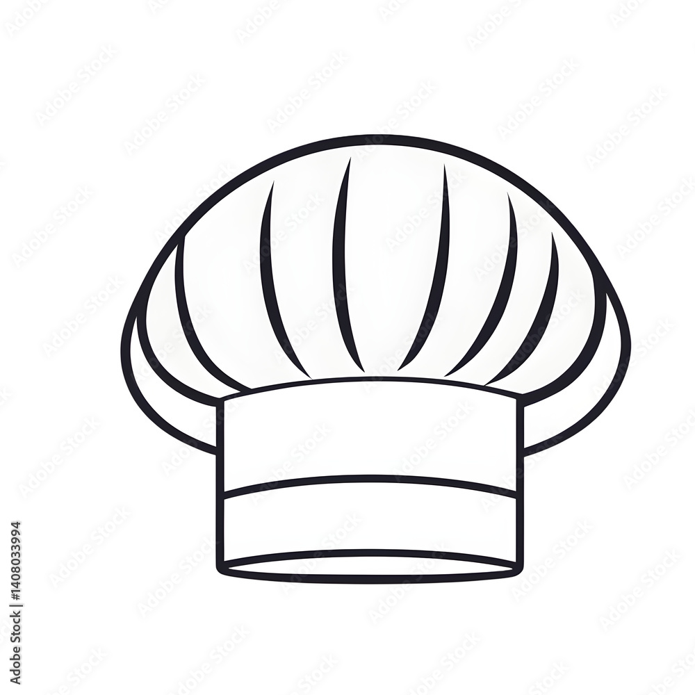 Poster modern design icon of a chef's hat symbolizing culinary arts isolated on a empty plain background