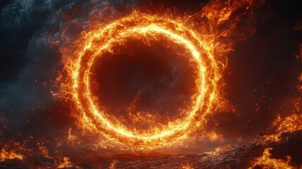 Fototapeta premium png fiery circular energy ring,stock image
